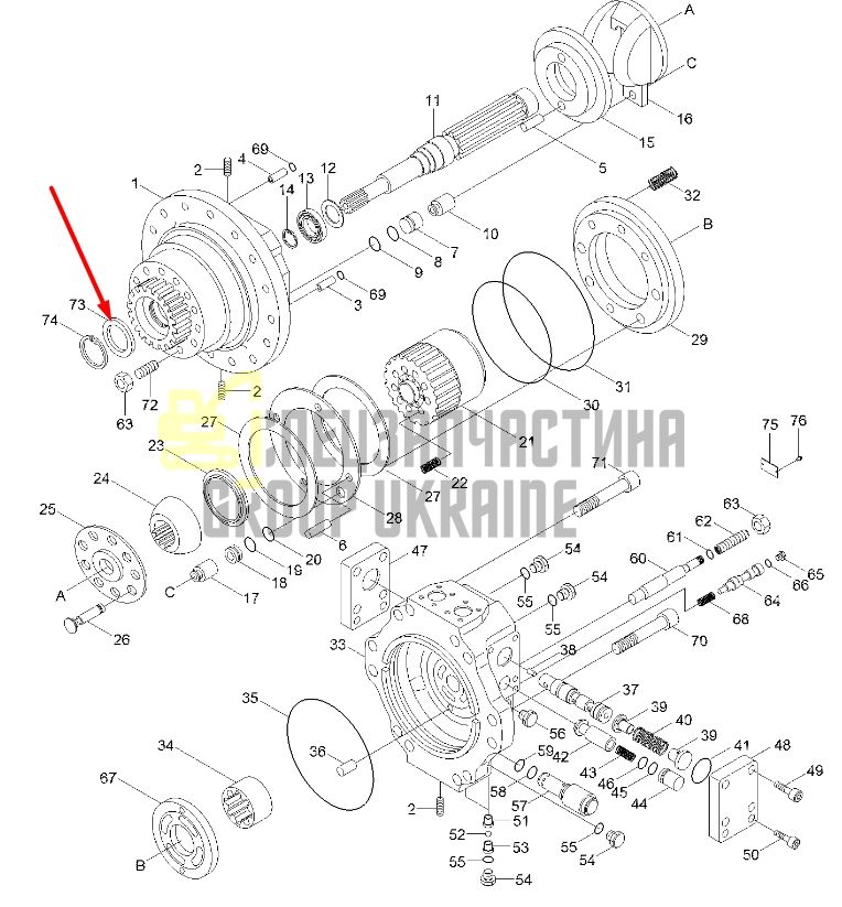 XKAY-00274 Сальник гидромотора хода HYUNDAI R250, R290, R320
