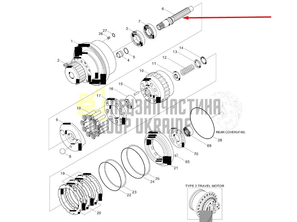 XKAY-00448 Вал гидромотора Hyundai