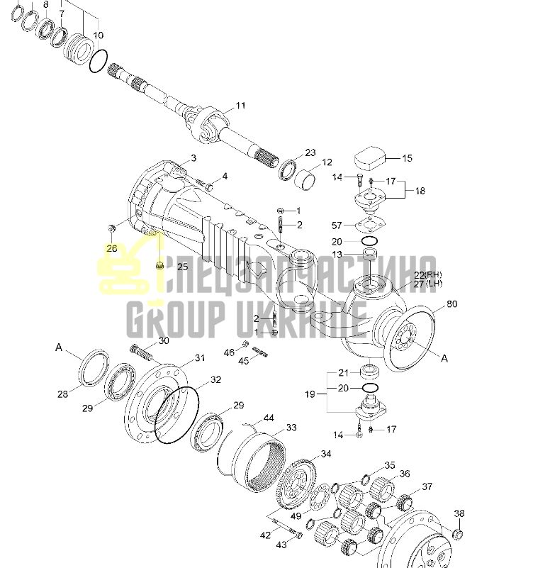 Hyundai ZTAM-00622 Кулак поворотный R140W7, R140W7A