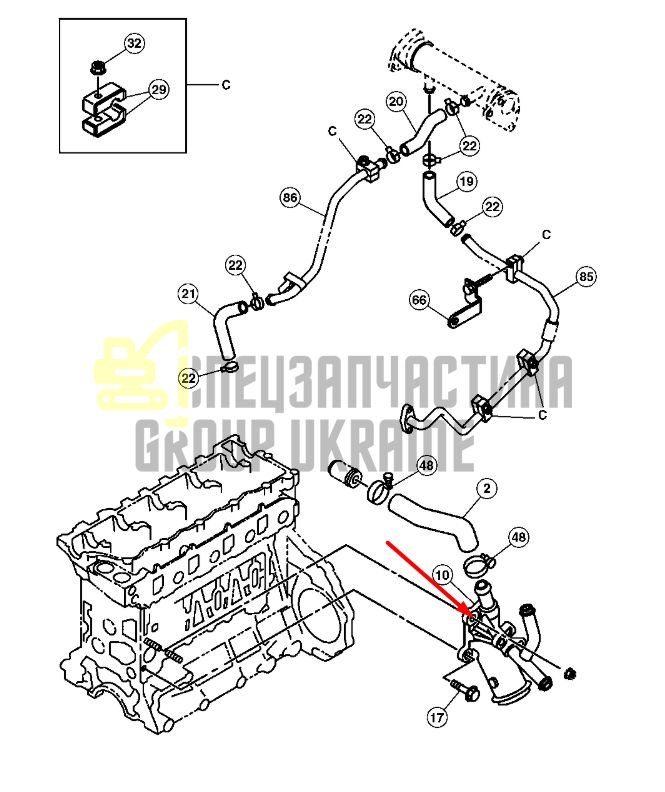 Купить ISUZU 8981669971 Патрубок разводящий системы охлаждения ДВС для 4HK1