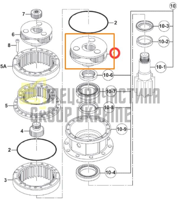 05/903860 Вторая планетарная передача редуктора поворота JCB JS220