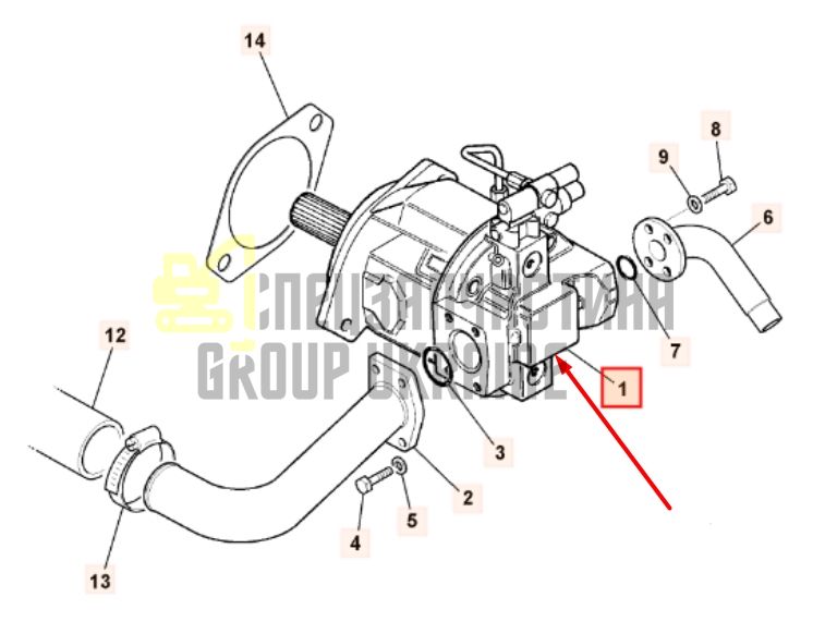 JCB 20/925353 Насос гидравлический в сборе Bosch Rexroth