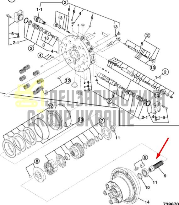 20/925674 Вал гидромотора хода на JCB JS200, JCB JS220