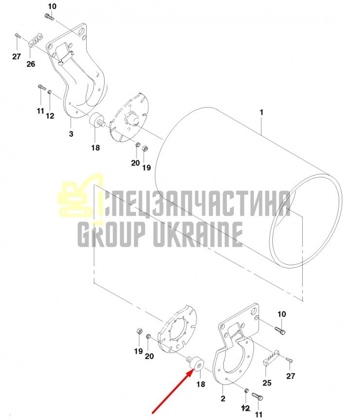 JCB 2622/33615 Подушка опоры двигателя