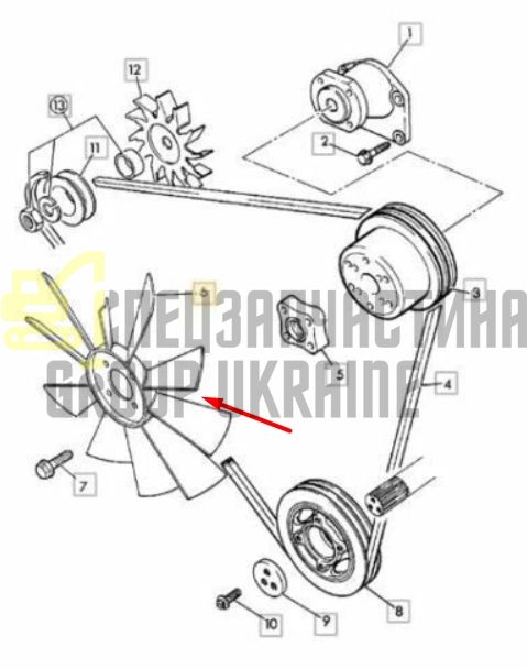 Купити JCB 262/36800 Крильчатка для 3CX, 444
