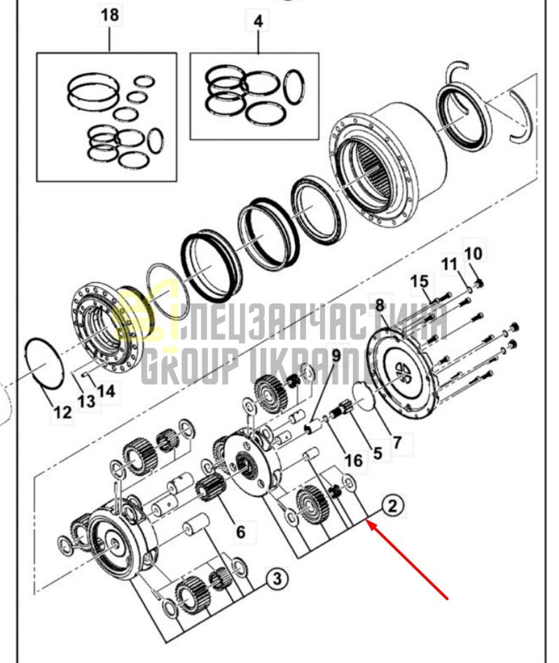 332/E5627 Первая планетарная передача JCB JS115 AUTO