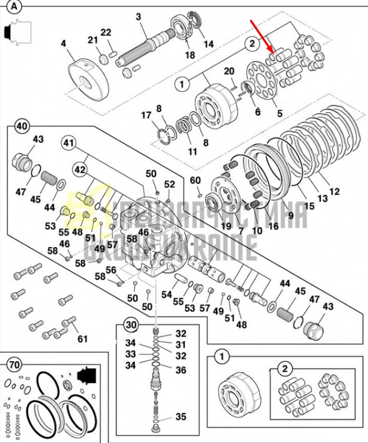 Поршень JCB 332/E5781 JS115
