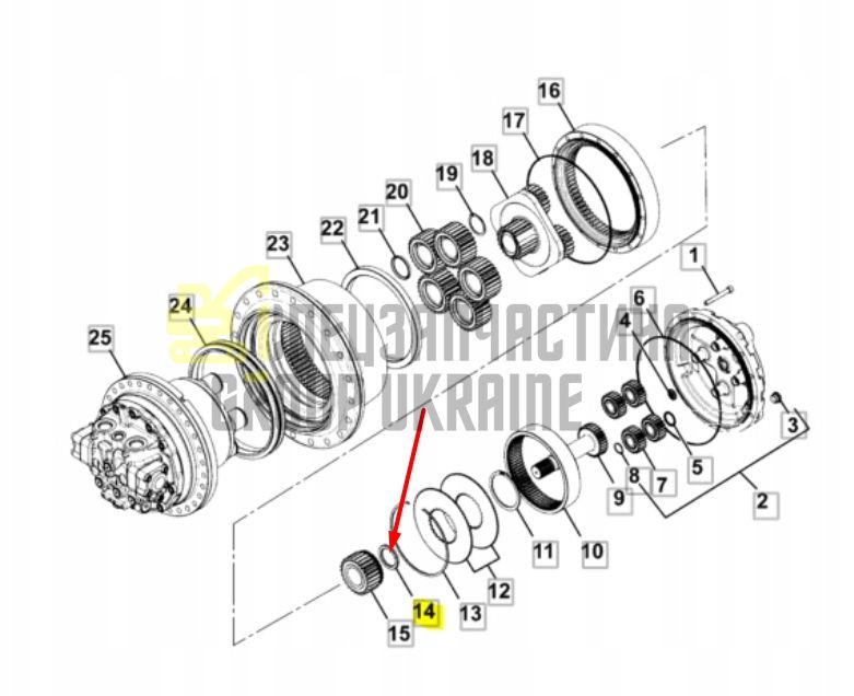 332/H3924 центрирующее кольцо бортового редуктора на экскаватор JCB JS220LC