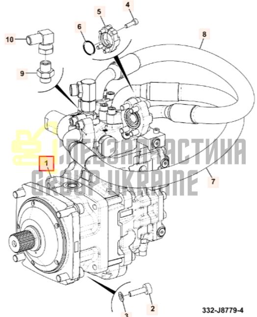 JCB 332/J8787 Гидромотор хода JS130W, JS145W