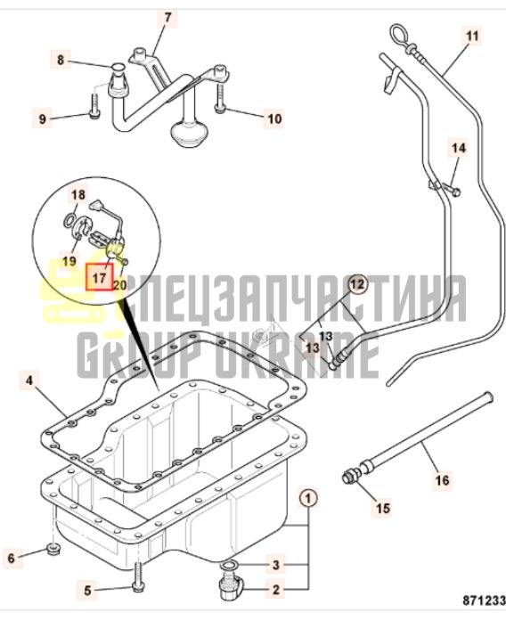 JCB 701/80561 Датчик уровня масла