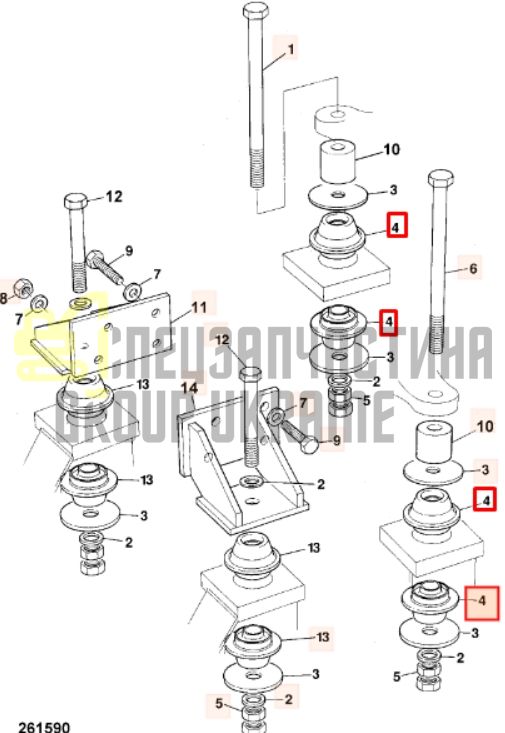 Купити JCB KRH0780 Подушка двигуна для JS 130-260