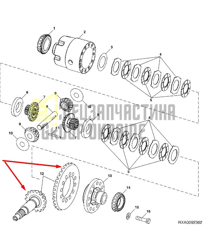 John Deere RE206076 Главная (коническая) пара Z=13/30