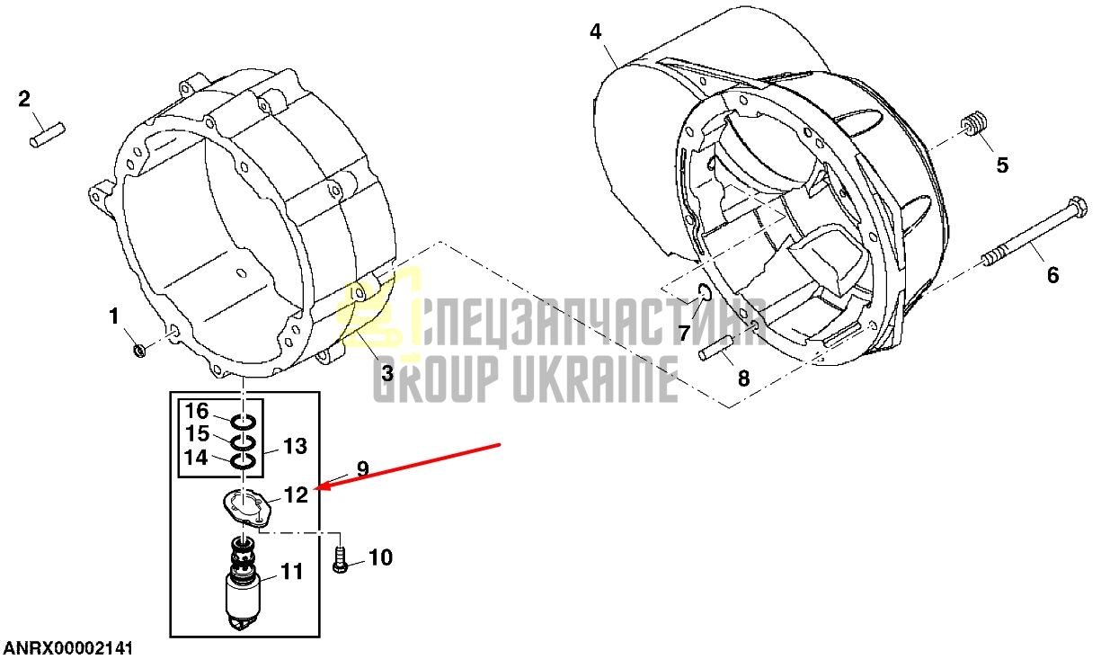 John Deere RE211156 Электромагнитный клапан для 9120, 9230