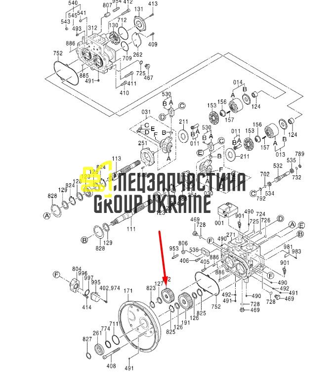 Шестерня K5V200DPH 0820418 Handok