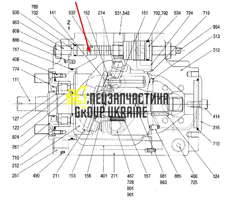 Серво-поршень Kawasaki K5V80DTP 0878116 Handok