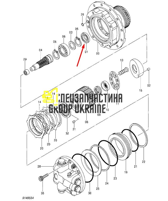 Сальник Kawasaki K3V 4364328 Hitachi