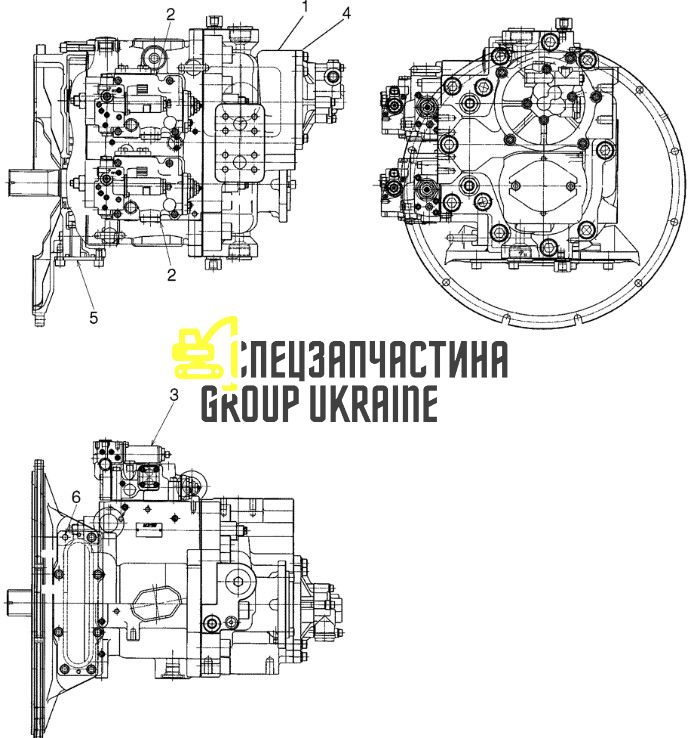 Насос шестеренчатый Kawasaki K5V200 LS10V00018F1 Handok