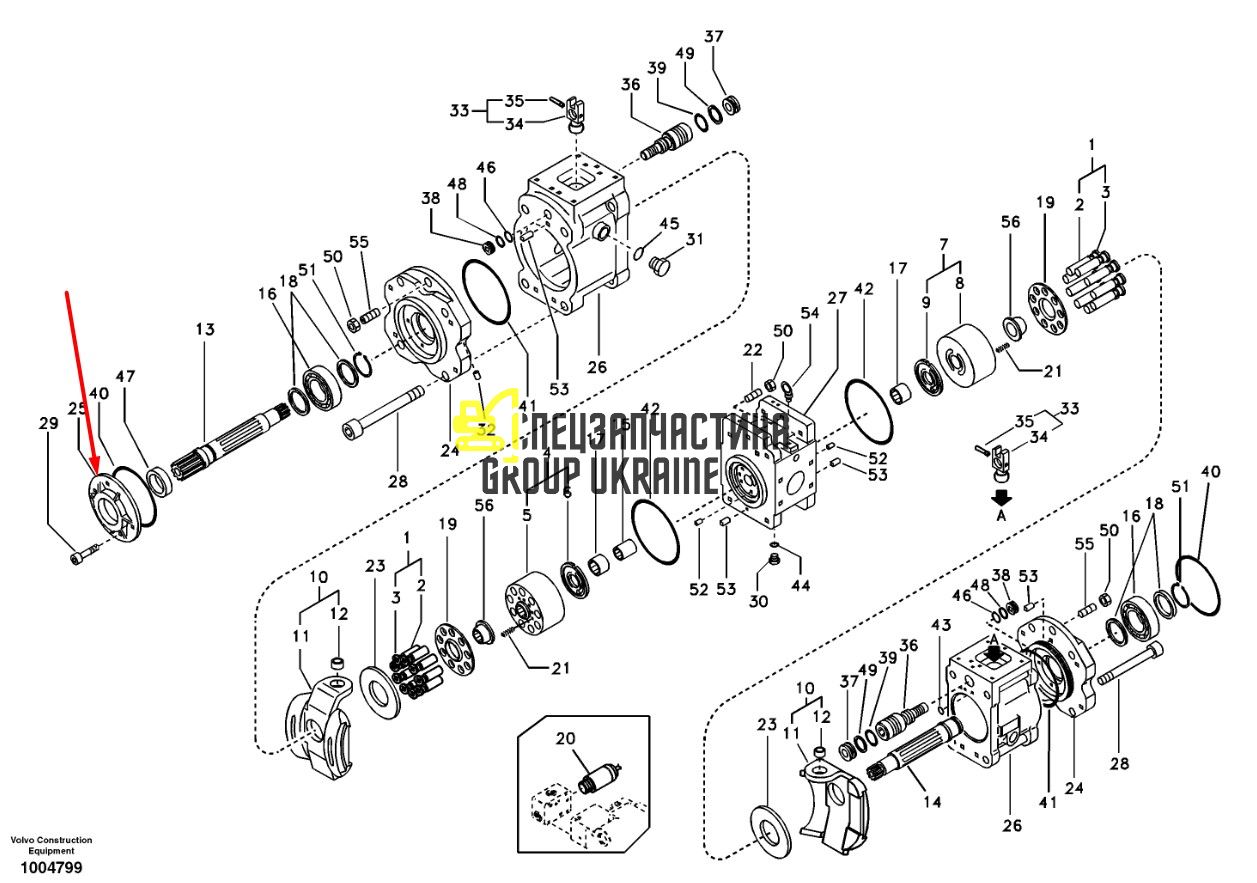 Крышка насоса Kawasaki VOE14508525 Handok