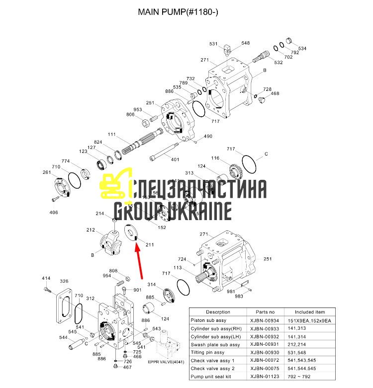 Плита опорная Kawasaki K3V XJBN-00085 Handok