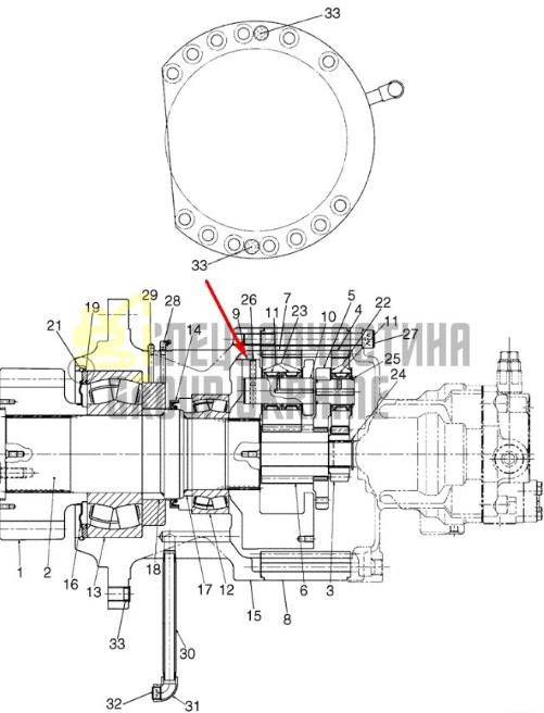 LC32W01023P1 Водило (вторая планетарная передача) в сборе Kobelco SK350-8