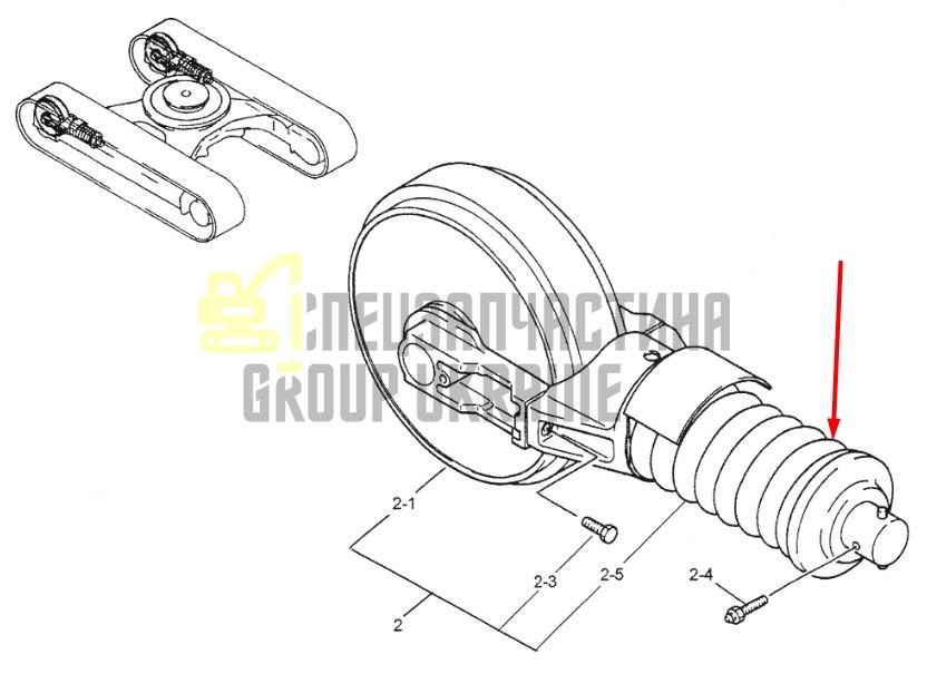 Kobelco YT54D00002F1 Натяжитель гусеницы для SK80