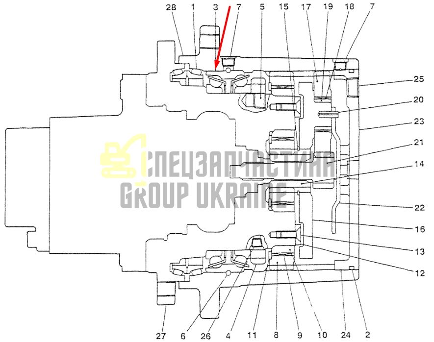 Радиальный подшипник PV15V00005S003 для редуктора KOBELCO SK025