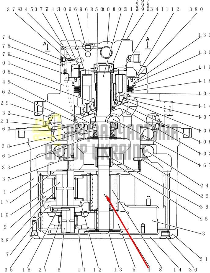 YN15V00037S004 Приводной Вал (малый) Kobelco SK200-8, E215B