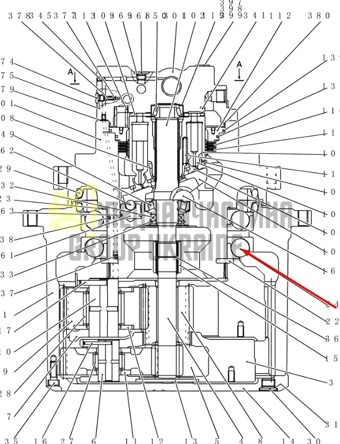 YN15V00037S024 Подшипник редуктора хода Kobelco SK170-9, SK210DLC-8