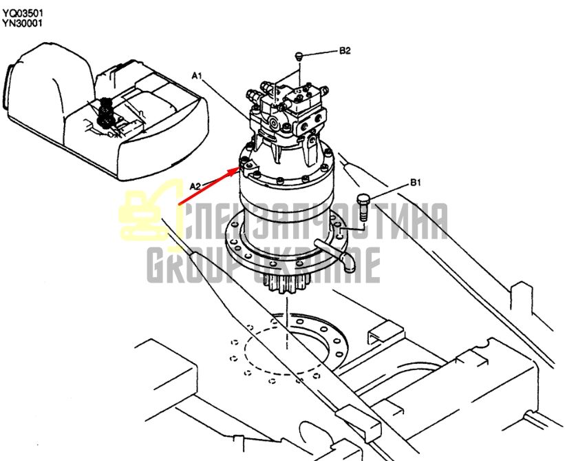 YN32W00004F1 Редуктор поворота KOBELCO SK200-6