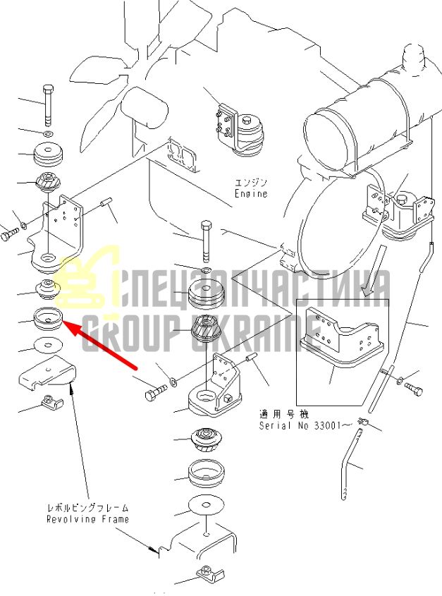 Купить Komatsu 135-01-31260 Подушка двигателя для PC150, PC200