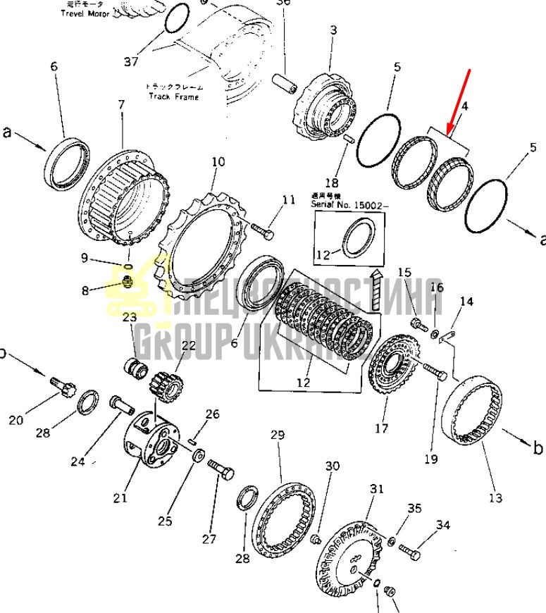 Сальник бортового редуктора 150-27-00028 Komatsu PC100, PC200 даукон, уплотнение