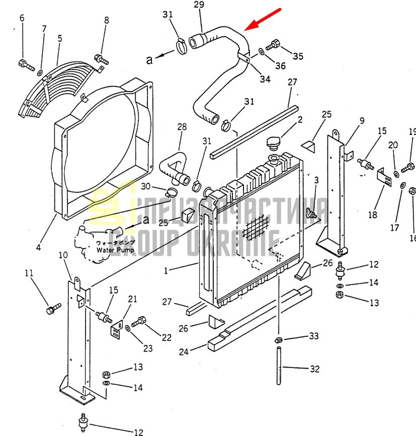 Купить Komatsu 203-978-5340 Шланг радиатора для PC100, PC120