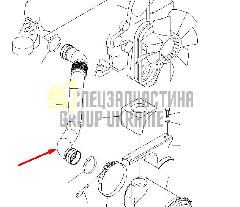 Купить Komatsu 206-01-61111 Патрубок воздушный для PC200, PC210