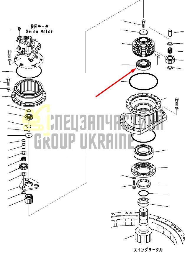 206-26-73150 Подшипник вала поворотного редуктора KOMATSU PC220