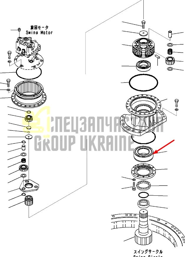 Подшипник редуктора хода 206-26-73160 для KOMATSU PC220
