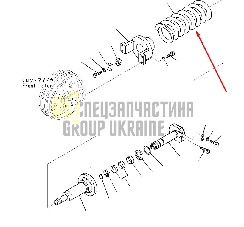 Komatsu 20Y-30-00590 Натяжитель гусеницы для PC200
