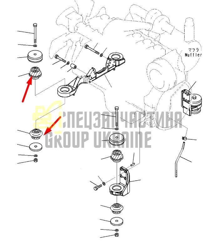Купить Komatsu 207-01-35140 Подушка двигателя для PC300, PC400