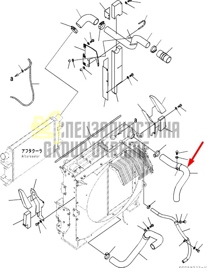 Komatsu 207-03-75640 Патрубок для PC300, PC350