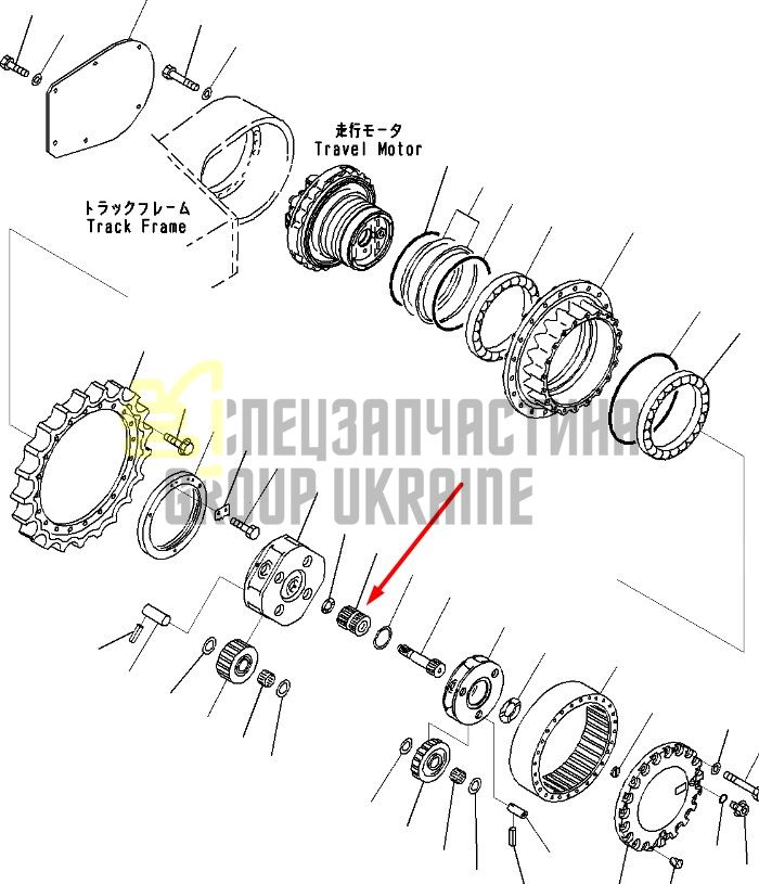 207-27-71130 Солнечная шестерня второй ступени редуктора KOMATSU PC300