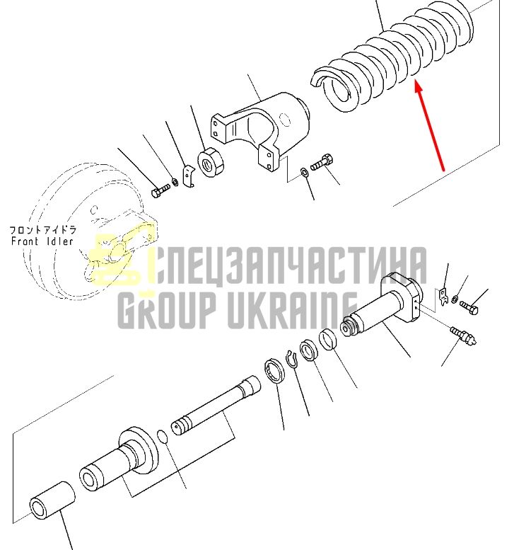 Komatsu 207-30-00370 Натяжитель гусеницы для PC300, PC350