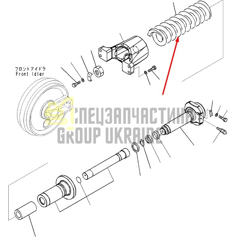 Komatsu 208-30-00130 Натяжитель гусеницы для PC400, PC450