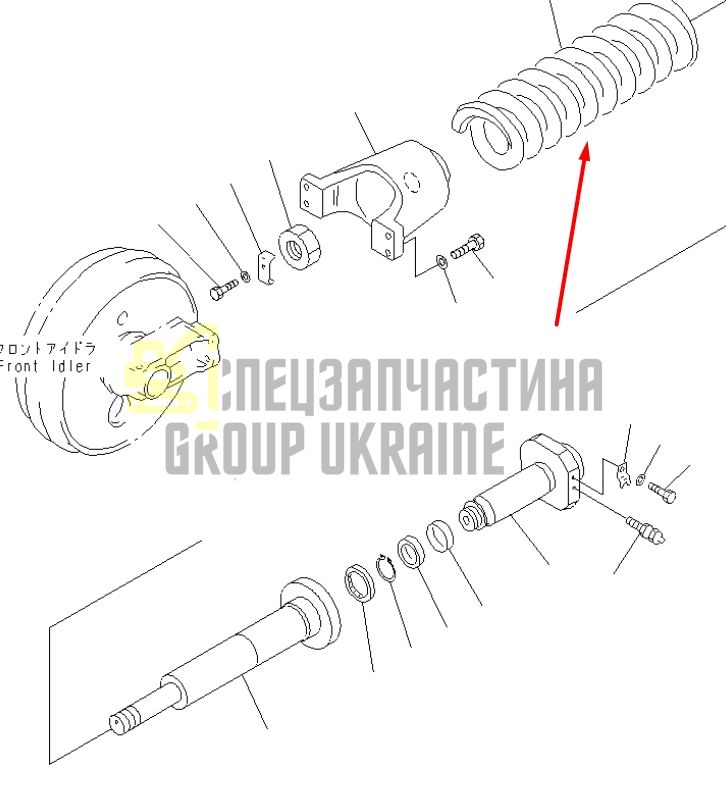 Komatsu 208-30-68400 Натяжитель гусеницы для PC380, PC450