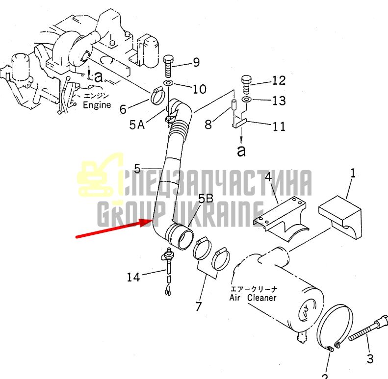 Купить Komatsu 20Y-01-21212 Патрубок радиатора для PC200, PC210