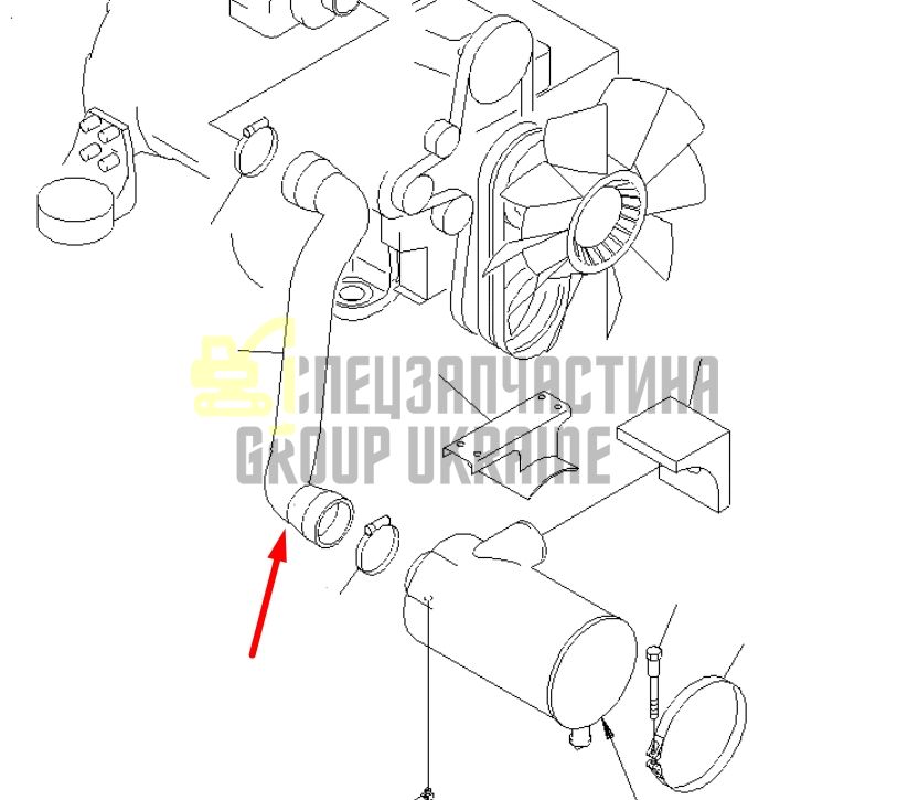 Купить Komatsu 20Y-01-29210 Патрубок радиатора для PC200, PC210