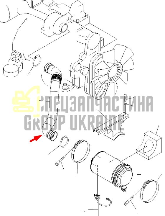 Купить Komatsu 20Y-01-31151 Патрубок воздушный для PC200, PC210
