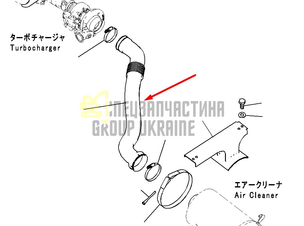 Купить Komatsu 20Y-01-41110 Патрубок воздушный для PC200, PC210