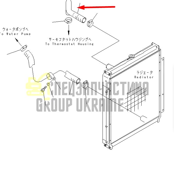 Купить Komatsu 20Y-03-28292 Патрубок для PC200, PC220