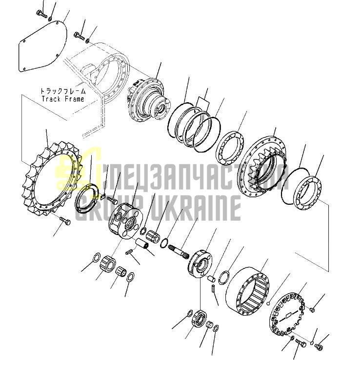 20Y-27-00550 Редуктор хода бортовая KOMATSU
