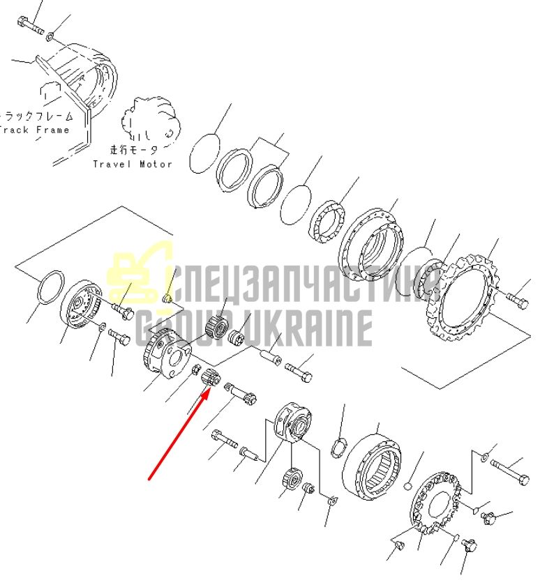 20Y-27-13210 Шестерня бортового редуктора Komatsu PC200