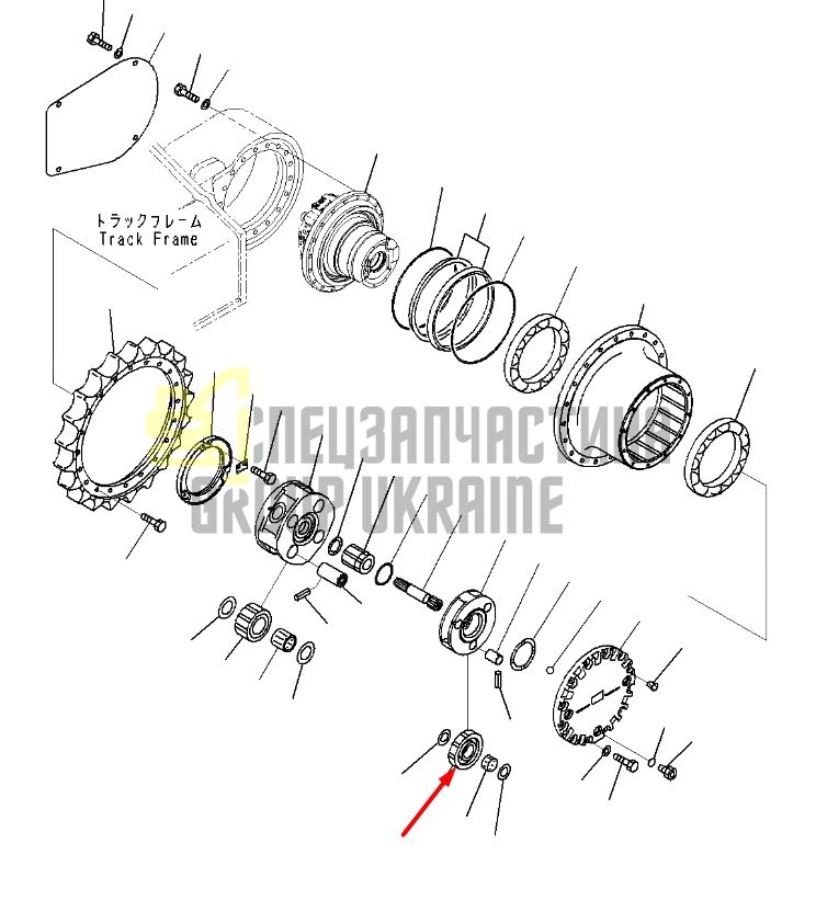 20Y-27-22120 Шестерня редуктора Komatsu PC200-7, PC160-7, PC180-7, PC200-8, PC160-8, PC180-8